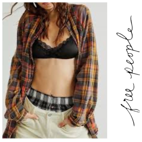 FREE PEOPLE We The Free Summer
Daydream Plaid Shirt in Grunge Combo Sz: S - Picture 5 of 15